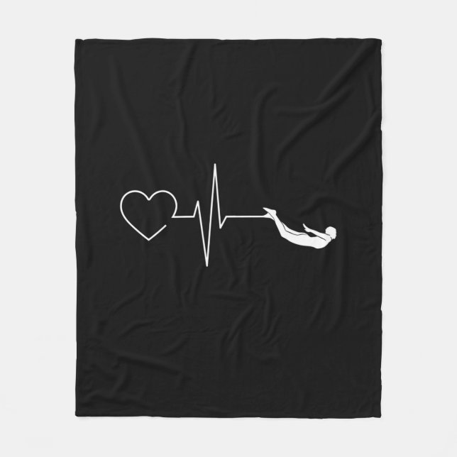 Swimming Heartslag Gift for Swimming Fleecefilt (Framsidan)