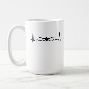 Swimming Heartslag Gift for Swimming Kaffemugg