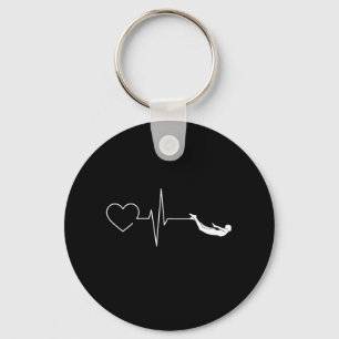 Swimming Heartslag Gift for Swimming Nyckelring