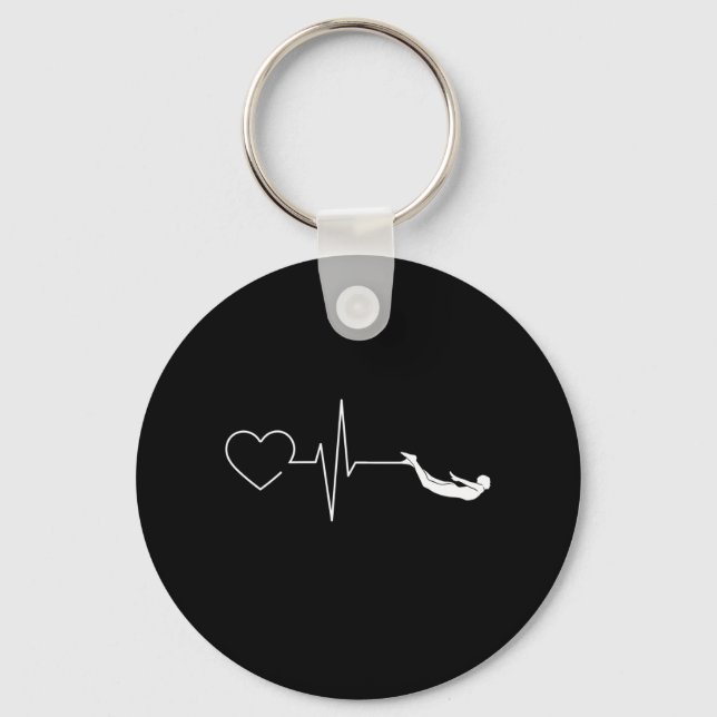 Swimming Heartslag Gift for Swimming Nyckelring (Framsida)