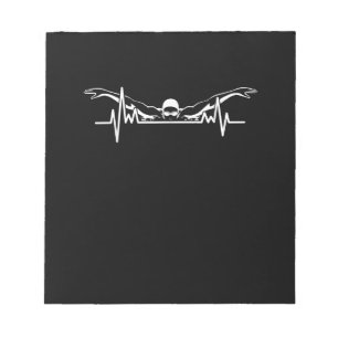 Swimming Heartslag Simma Team Swimmer Women Girls Anteckningsblock