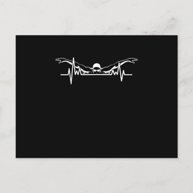 Swimming Heartslag Simma Team Swimmer Women Girls Inbjudan Vykort (Framsida)