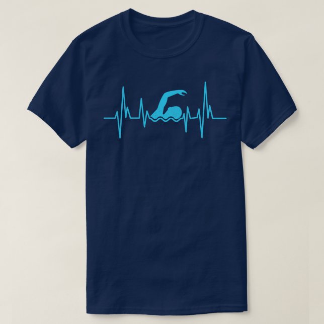 Swimming Heartslag Swimmer Jag gillar simning av S T Shirt (Design framsida)