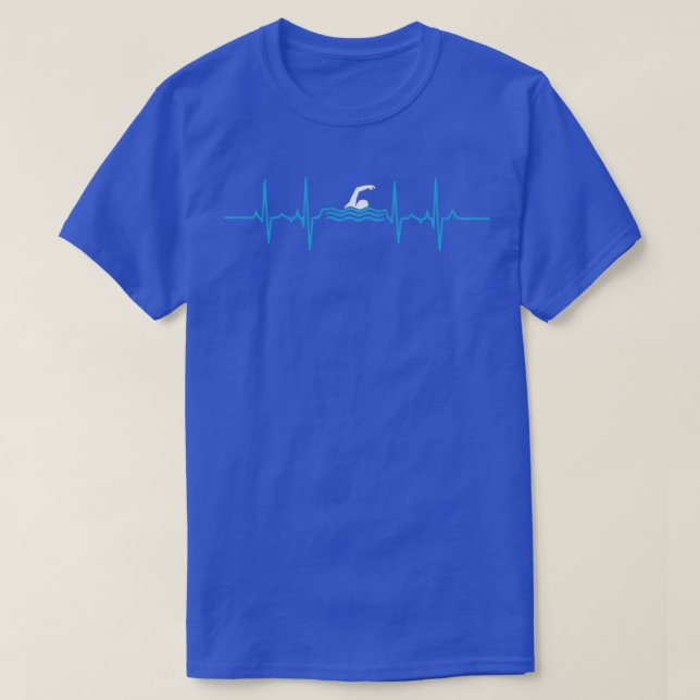 Swimming Heartslag Swimming Simma Älskare T Shirt (Design framsida)