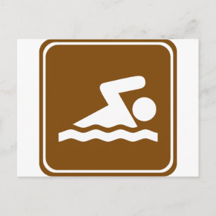 Swimming Highway-tecken Vykort