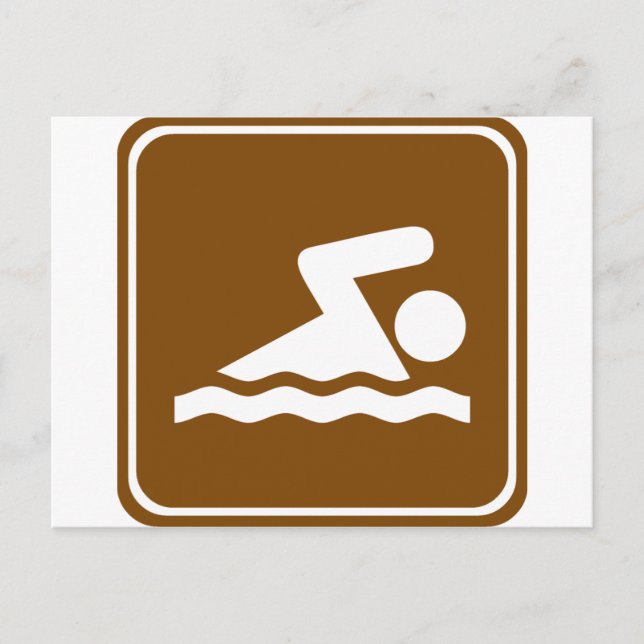 Swimming Highway-tecken Vykort (Framsida)