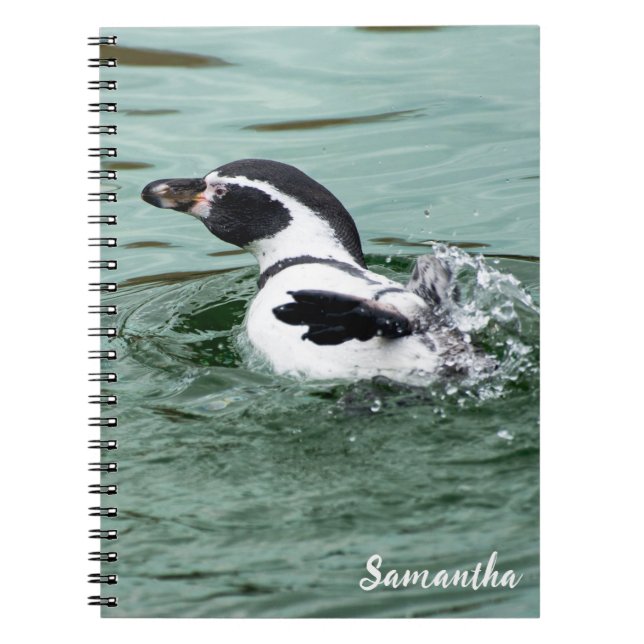 Swimming Humboldt Penguin Spiral notebook Anteckningsbok (Framsidan)
