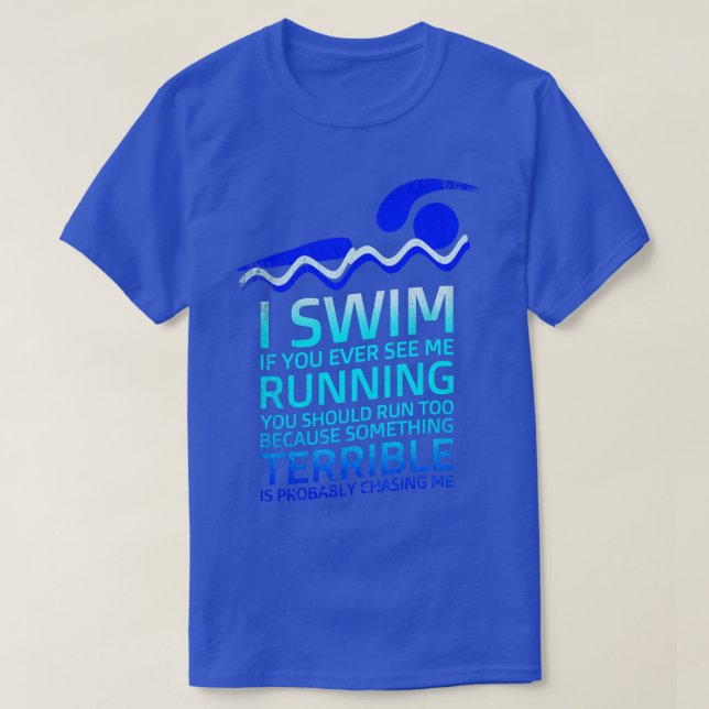 Swimming idrottsman och träning simbassänger t shirt (Design framsida)