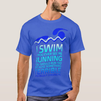 Swimming idrottsman och träning simbassänger t shirt