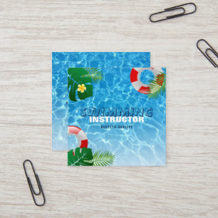 Swimming-instruktor Fyrkantigt Visitkort