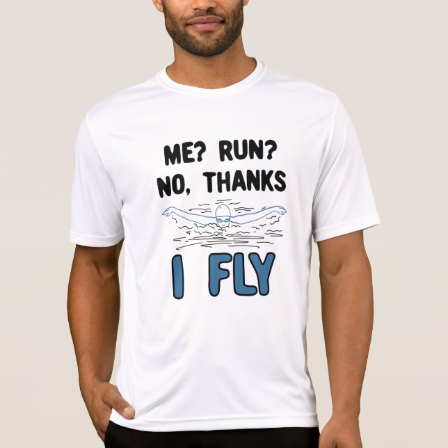 Swimming - jag Fly T Shirt (Framsida)