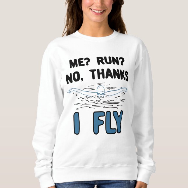 Swimming - jag Fly T Shirt (Framsida)