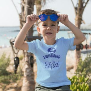 Swimming Kid fet typography T-Shirt