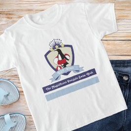 Swimming Klubb Vapensköld Cute Tecknad Penguin T Shirt