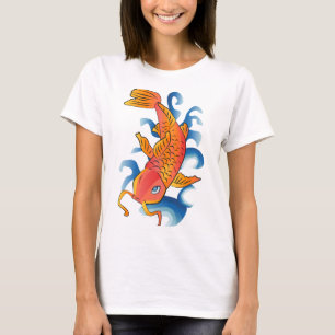 Swimming Koi Fish Illustration T Shirt