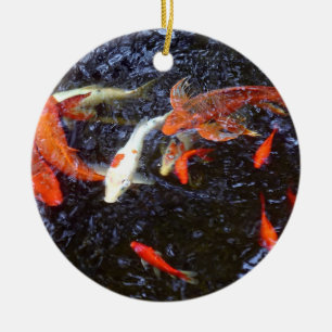 Swimming Koi Julgransprydnad Keramik
