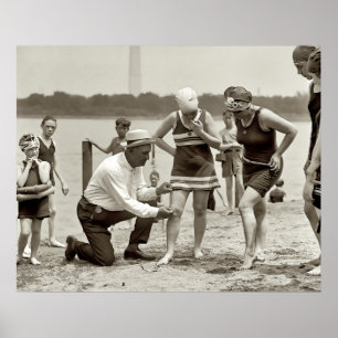 SWIMMING KOSTYM SKIRT PATROL 1922 POSTER