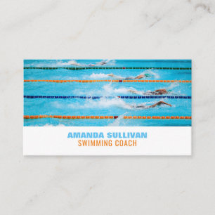 Swimming Lanes, Swimming Coach & Lifeguard Visitkort