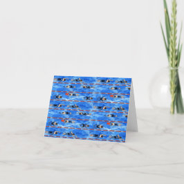 Swimming Laps Notecard Kort