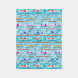 Swimming Laps Simma Team Mönster Fleecefilt