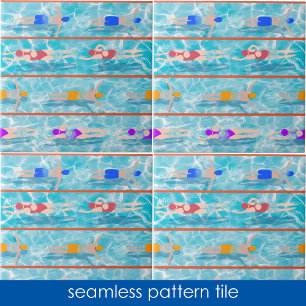 Swimming Laps Vatten Simma Team Seamless Mönster Kakelplatta