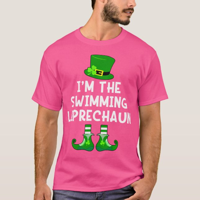 Swimming Leprechaun Funny St patrick's day Simma T Shirt (Framsida)