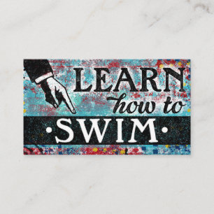 Swimming Lessons Affärskort - Blue Red Visitkort