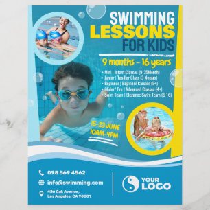 Swimming Lessons för barn Reklamblad