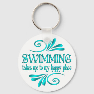 Swimming Lycklig Ställe Nyckelring