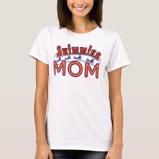 Swimming Mamma Tanktop Tee Shirt (Framsida)