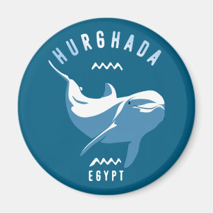 Swimming med Dolphins Hurghada Egypten T-Shirt Magnet