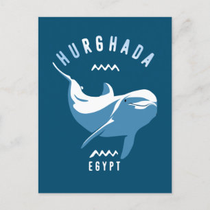 Swimming med Dolphins Hurghada Egypten T-Shirt Vykort