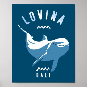 Swimming med Dolphins Lovina Bali Poster