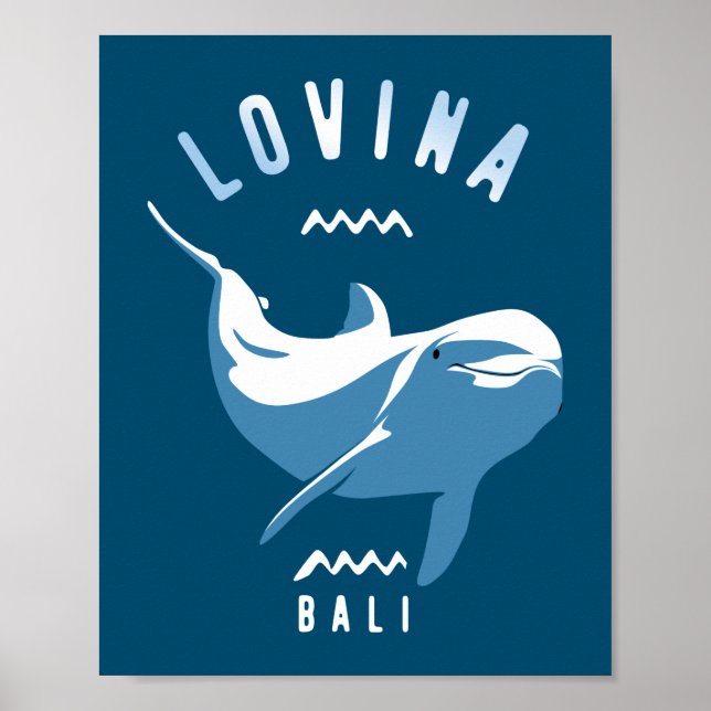 Swimming med Dolphins Lovina Bali Poster (Framsidan)