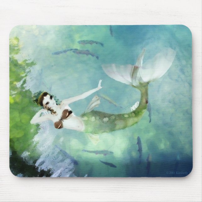 Swimming med Salmon Mousepad Musmatta (Framsidan)