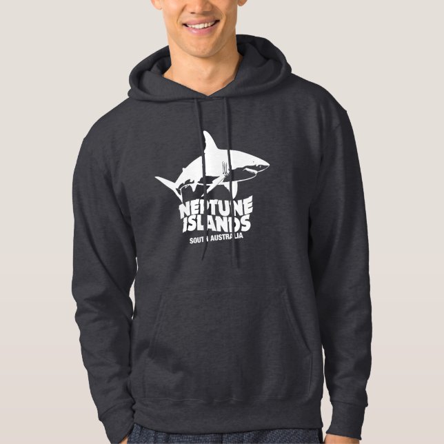 Swimming med Underbara vithajar Neptunöarna Hoodie (Framsida)