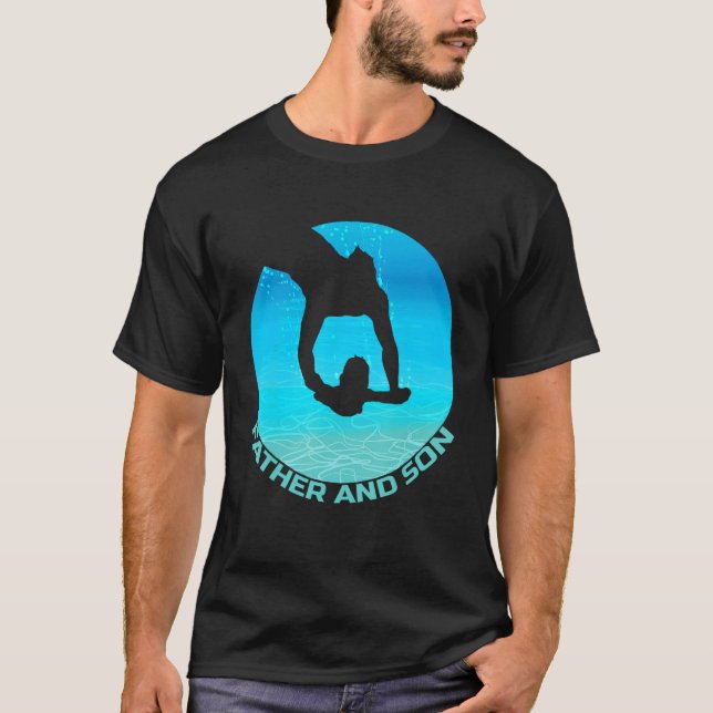 Swimming och Diving Far och Son T Shirt (Framsida)