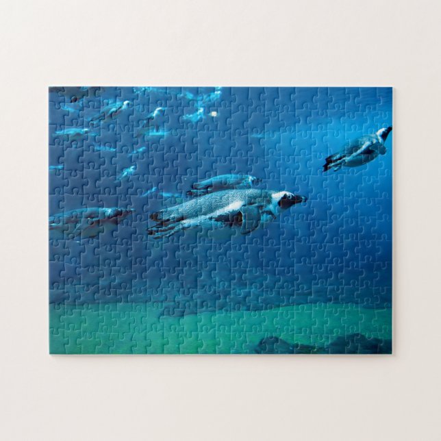 Swimming Penguins, Jigszawa Puzzle Pussel (Horisontell)