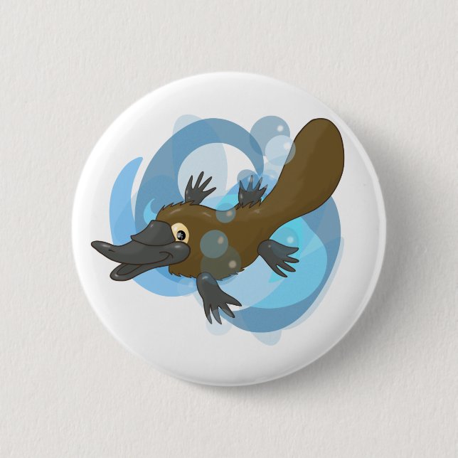 Swimming Platypus Knapp (Framsida)