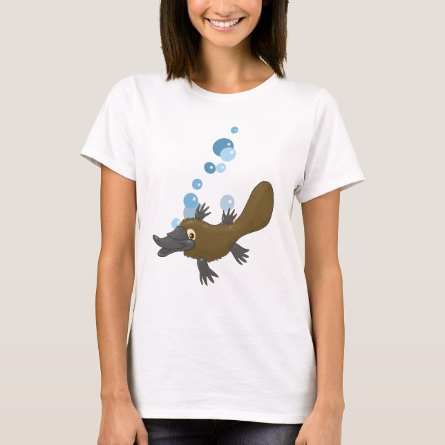 Swimming Platypus T Shirt (Framsida)