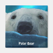 Swimming Polar Bear Arktis Wildlife Art Magnet