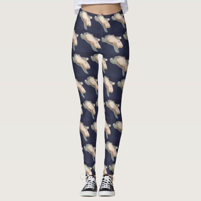 Swimming Polar Bear Leggings (Framsida)