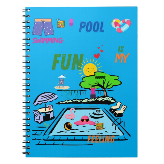 Swimming Pool Fun Anteckningsbok (Framsidan)