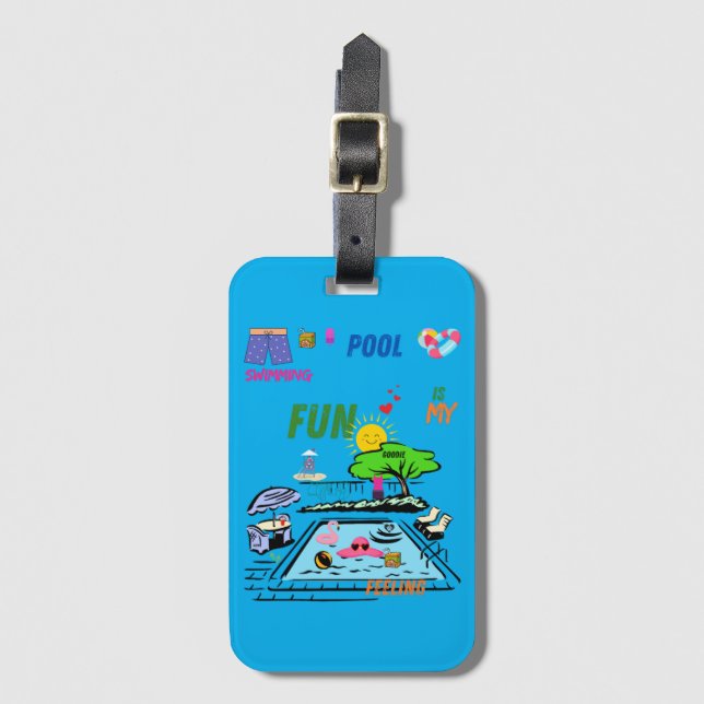 Swimming Pool Fun Bagagebricka (Framsida vertikal)