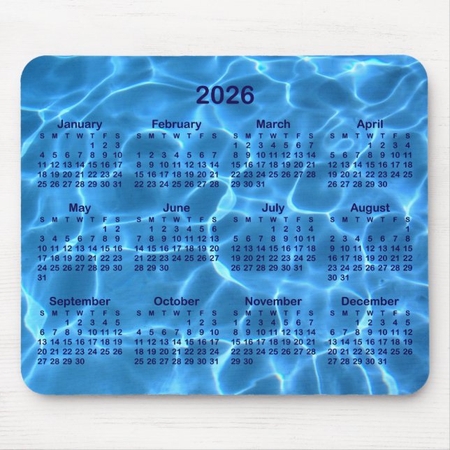 Swimming Pool Photo 2026 Calendar Musmatta (Framsidan)