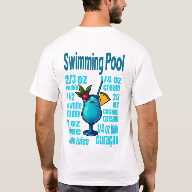 Swimming Pool T-Shirt – Retro Tropical Cocktail (Baksida)