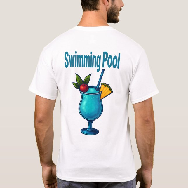 Swimming Pool T-Shirt – Retro Tropical Cocktail (Baksida)