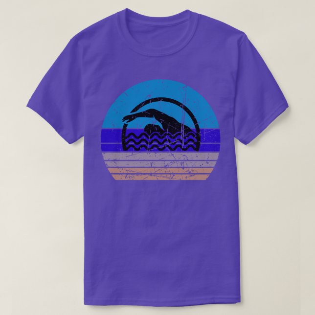 Swimming Retro T Shirt (Design framsida)