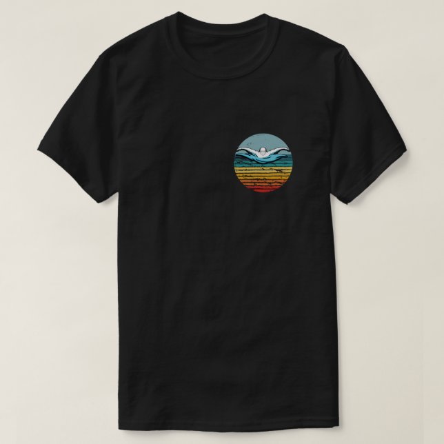 Swimming Retro Vintage Circle 80s Swim T Shirt (Design framsida)