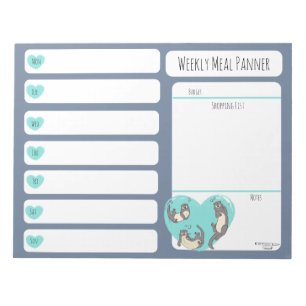 Swimming River Otter Weekly Meal Planner antecknin Anteckningsblock